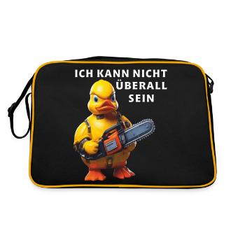 ICH KANN NICHT ÜBERALL SEIN - Retro Tasche - Schwarz/Gold - Hinten