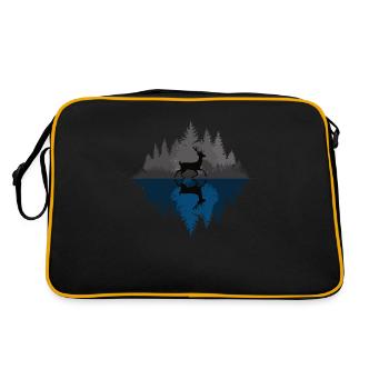 Deer in the dark forest - Retro Bag - black/gold - Back