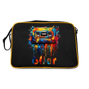 MUSIKKASETTE 60er - Retro Tasche - Schwarz/Gold - Hinten