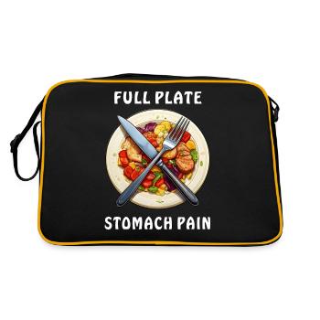 DINNER PLATE FULL PLATE STOMACH PAIN - Retro Bag - black/gold - Back