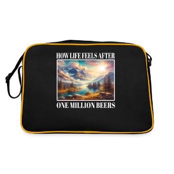 What life feels like after a million beers - Retro Bag - black/gold - Back