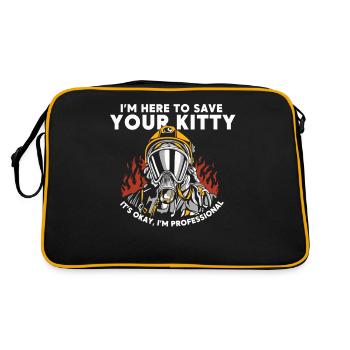 I'm here to save your cat - - Retro Bag - black/gold - Back