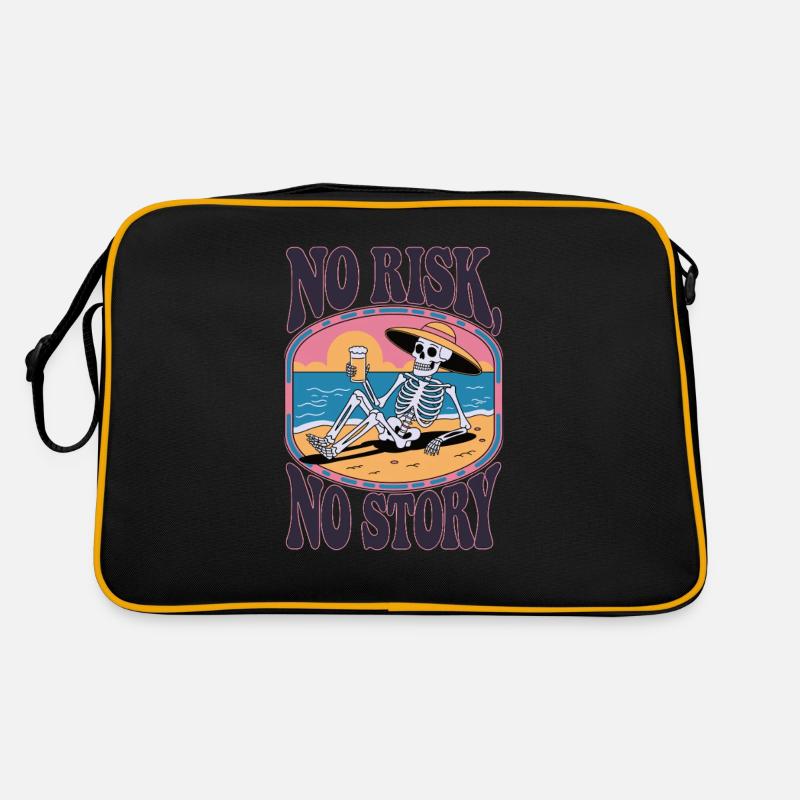 No Risk, No Story – Skeleton on the Beach Retro Bag