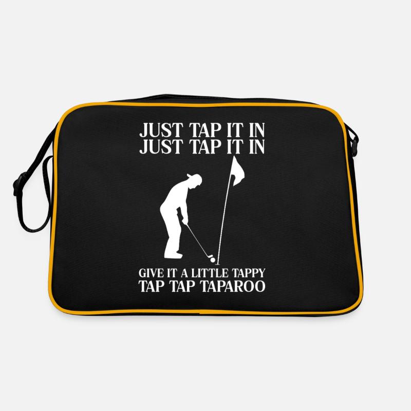 Einfach Antippen Golf Humor Tap Tap Taparoo - Retro Tasche - Schwarz/Gold