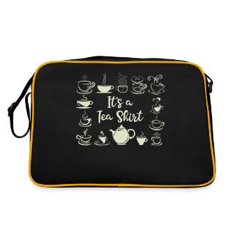 C’est une chemise à thé drôle tasses à thé illustrations - Sac Retro - noir/or - Dos