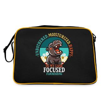 Unbothered Moisturized Happy Hippo In My Lane - Retro Bag - black/gold - Back