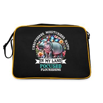 Unbothered Moisturized Happy Hippo In My Lane - Retro Bag - black/gold - Back