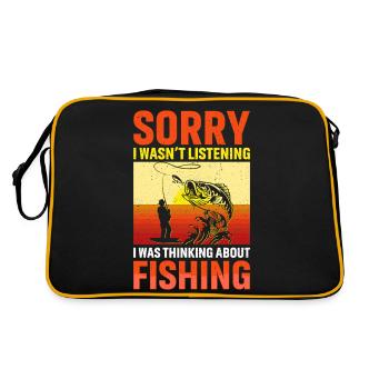 Thinking About Fishing - Retro Bag - black/gold - Back