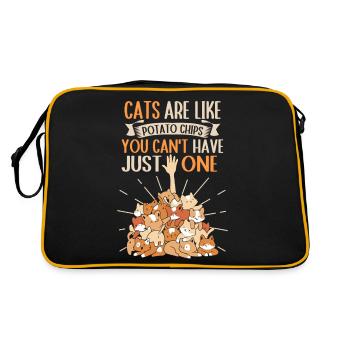 Cats are like chips you can't have just one - Retro Bag - black/gold - Back
