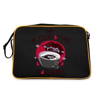 My blood type is coffee - Retro Tasche - Schwarz/Gold - Hinten