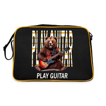 BEAR ROCK GUITAR PLAY GUITAR - Retro Bag - black/gold - Back