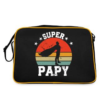 Super Papy - Retro Tasche - Schwarz/Gold - Hinten