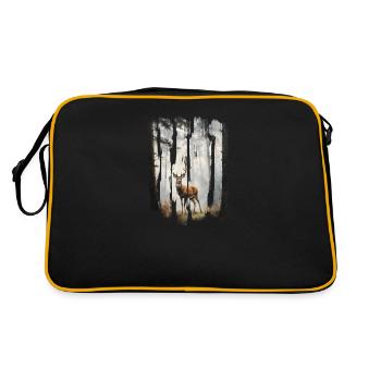 Triptych Deer in Misty Woods - Retro Bag - black/gold - Back