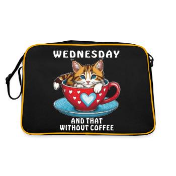KATZE KAFFEETASSE WEDNESDAY AND THAT WITHOUT - Retro Tasche - Schwarz/Gold - Hinten