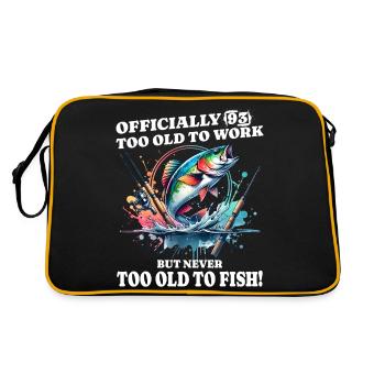 Pêche du 60e anniversaire – Jamais trop vieux pour pêcher - Sac Retro - noir/or - Dos
