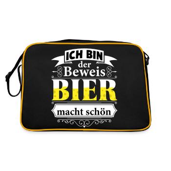 La bière rend beau pour les types gagnants Artboard 1 - Sac Retro - noir/or - Dos
