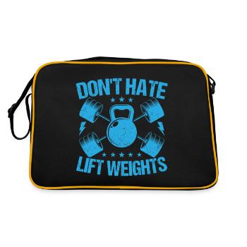 Fitness Motivation Bodybuilder Don ́t Hate Lift - Sac Retro - noir/or - Dos
