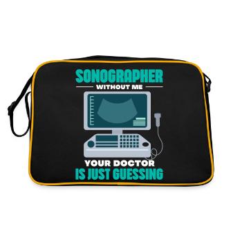 échographiste sans que moi médecin ne fasse que deviner Design - Sac Retro - noir/or - Dos