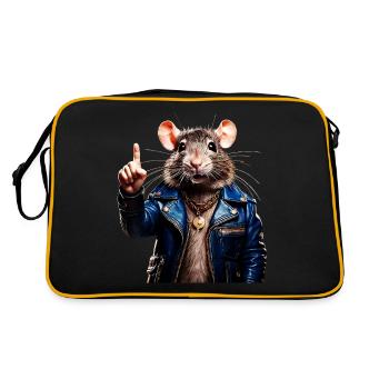 RAT raises index finger - Retro Bag - black/gold - Back