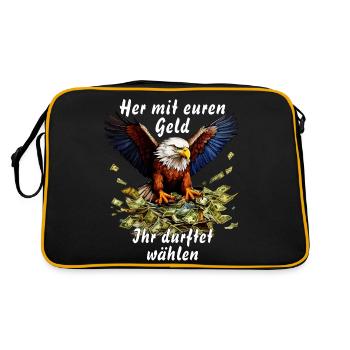 Donnez-moi votre argent, vous avez eu le droit de voter - Sac Retro - noir/or - Dos