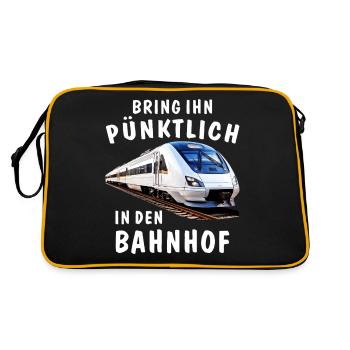 TRAIN BRING HIM TO THE STATION ON TIME - Retro Bag - black/gold - Back