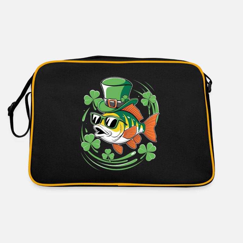 La Saint-Patrick avec poissons et trèfles Sac Retro