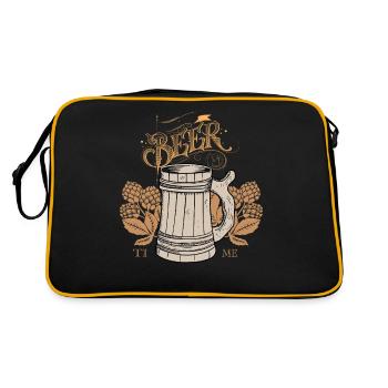 Bierzeitbecher Beer Time Mug - Retro Tasche - Schwarz/Gold - Hinten