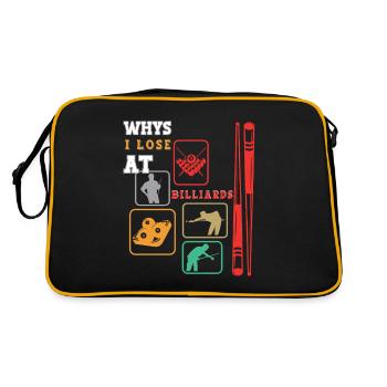 Warum ich immer beim Billard verliere - Retro Tasche - Schwarz/Gold - Hinten