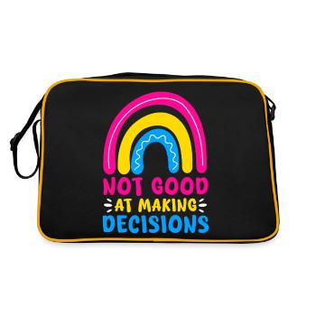 not good at making decisions Design for a - Retro Bag - black/gold - Back