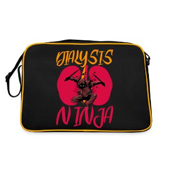 dialysis ninja Design for a dialysis patient - Retro Tasche - Schwarz/Gold - Hinten