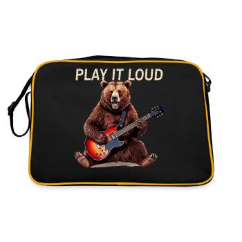 BEAR ROCK GUITAR PLAY GUITAR - Retro Bag - black/gold - Back