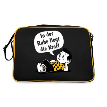 There is strength in calmness - Retro Bag - black/gold - Back