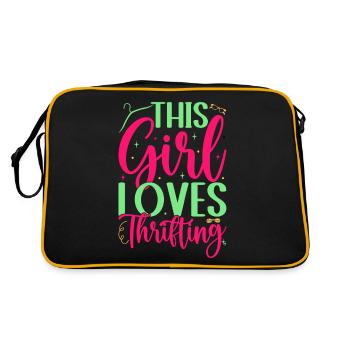 Thrift Shopper This Girl Loves Thrifting Thrift - Retro Bag - black/gold - Back
