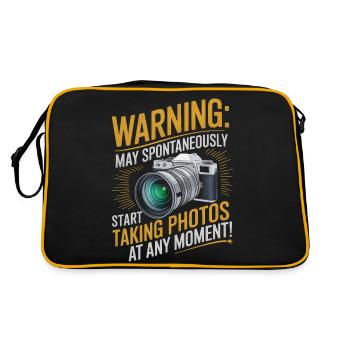 Achtung: Kann spontan mit dem Fotografieren beginnen bei - Retro Tasche - Schwarz/Gold - Hinten