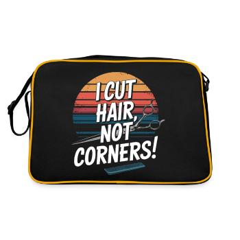 Ich schneide Haare, keine Ecken! - Retro Tasche - Schwarz/Gold - Hinten