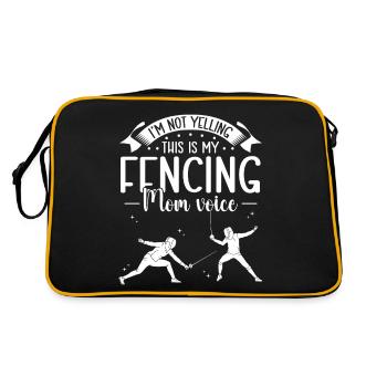 Fechten Fencer Sport Schwert Epee Sabre - Retro Tasche - Schwarz/Gold - Hinten