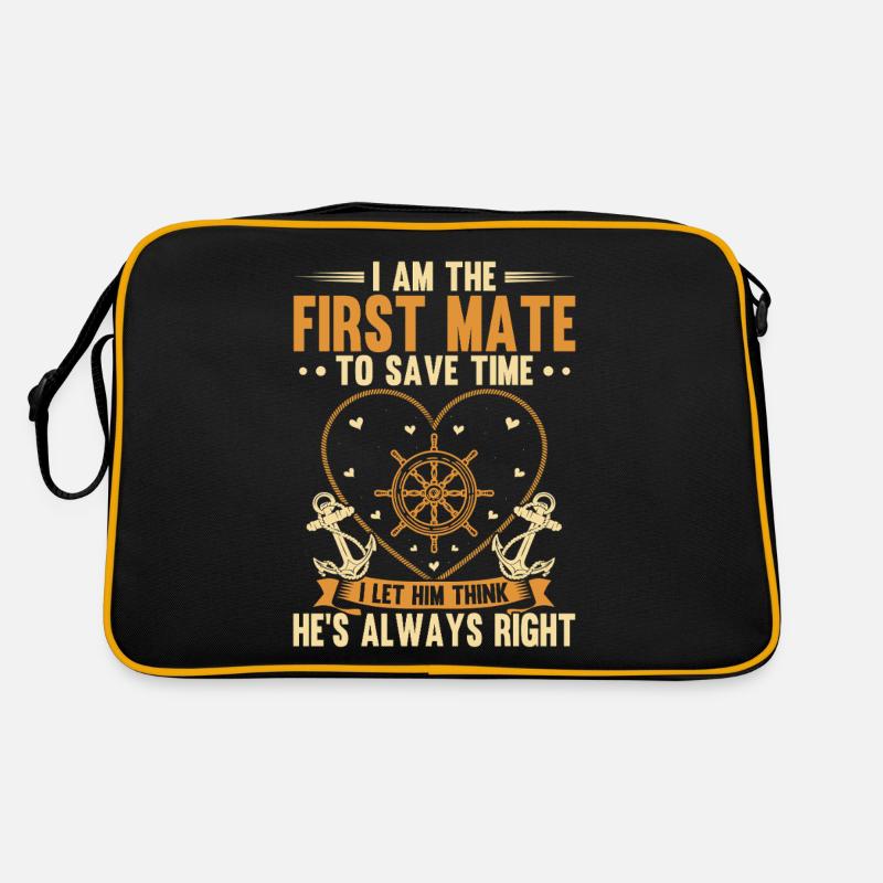 First Mate Captain Boat Cruise Pontoon Retro Bag