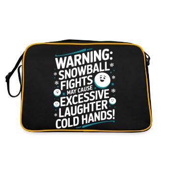 Avertissement : les batailles de boules de neige peuvent provoquer des rires excessifs - Sac Retro - noir/or - Dos