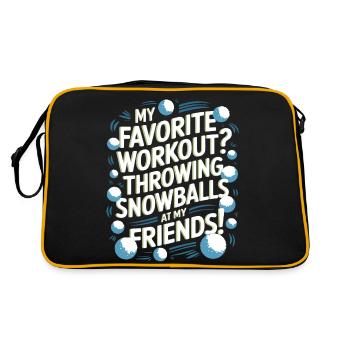 Mon entraînement préféré ? Lancer des boules de neige sur ma frite - Sac Retro - noir/or - Dos