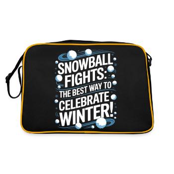 Batailles de boules de neige : la meilleure façon de célébrer l’hiver ! - Sac Retro - noir/or - Dos