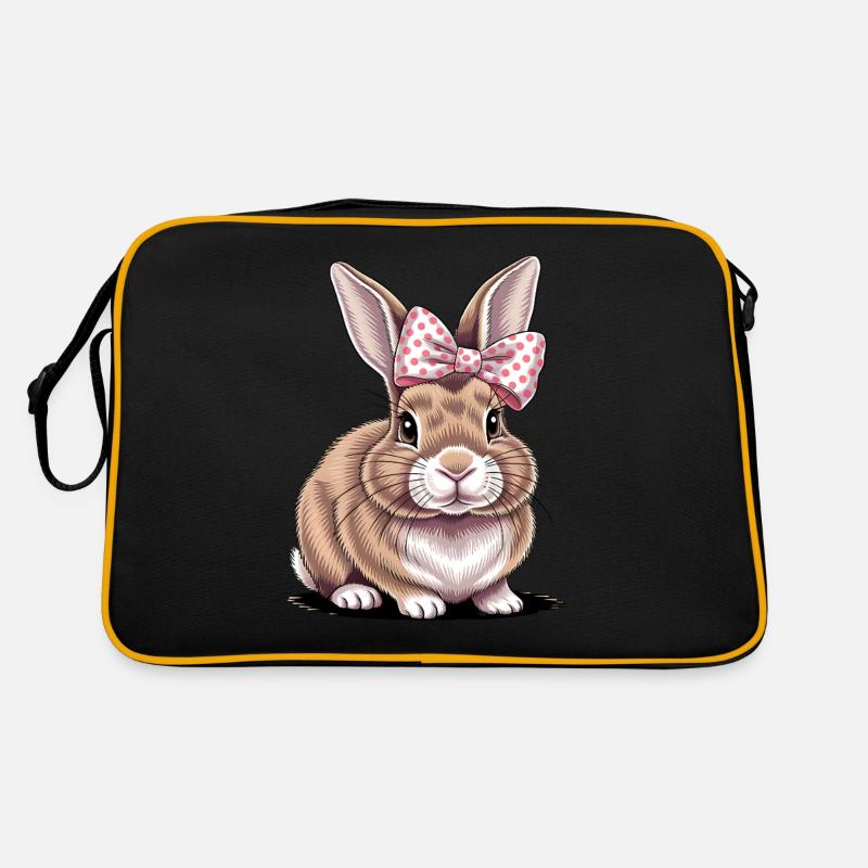 Passover Party Gift, Cute Bunny with Pink Bow Retro Bag
