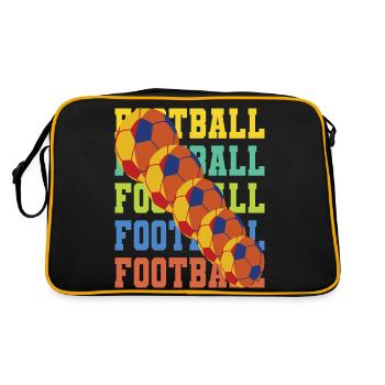 Retro Fußball – Beweglicher Ballon Design - Retro Tasche - Schwarz/Gold - Hinten