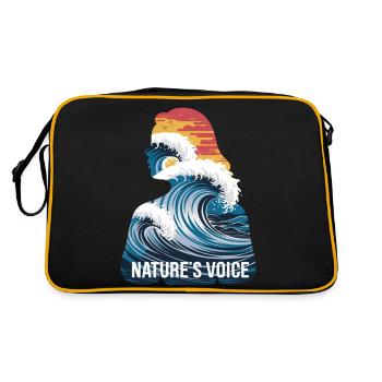 Nature's Voice Ocean Wave Design - Retro Bag - black/gold - Back