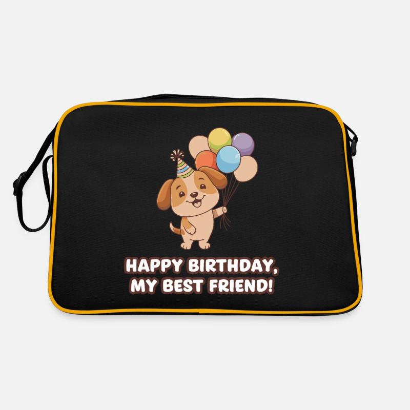 HUNDE - Retro Tasche - Schwarz/Gold