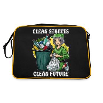 RUES PROPRES, FUTURE POUBELLE PROPRE AVENIR - Sac Retro - noir/or - Dos
