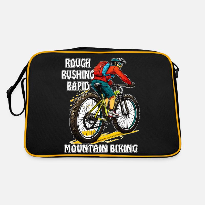 MOUNTAIN BIKER ROUGH RUSHING RAPID Retro Tasche
