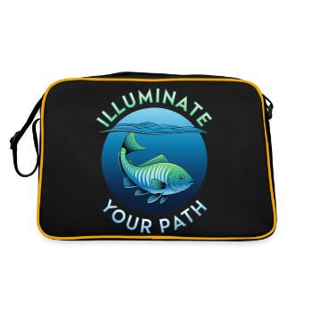 Illuminate Your Path Fish Design - Retro Tasche - Schwarz/Gold - Hinten
