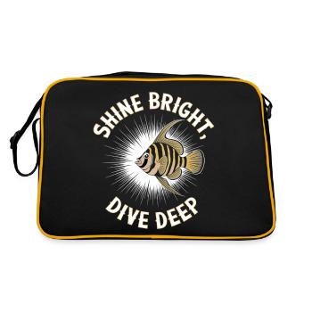 Shine Bright Dive Deep Fish Design - Retro Bag - black/gold - Back