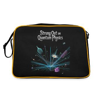 Strung Out on Quantum Physics Design - Retro Tasche - Schwarz/Gold - Hinten