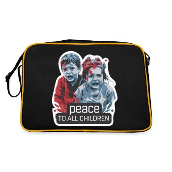 PAIX À TOUS LES ENFANTS - Sac Retro - noir/or - Dos